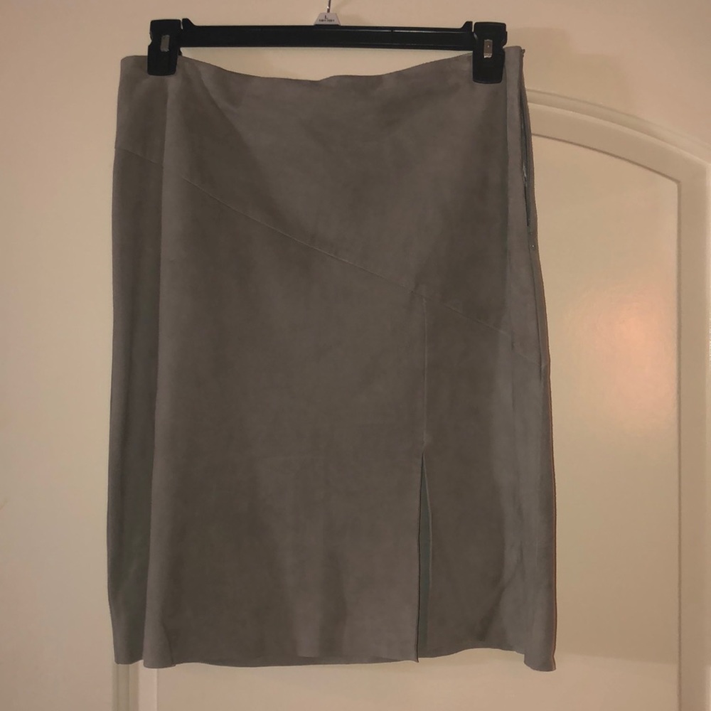 Gray Suede Skirt